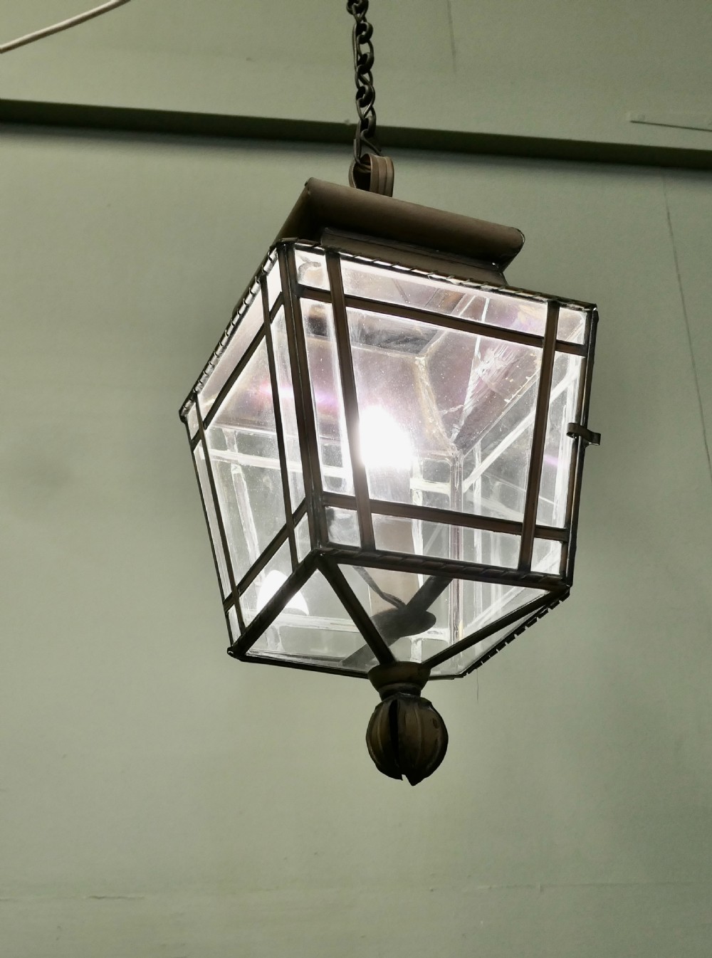 Large French Brass Hanging Lantern View V