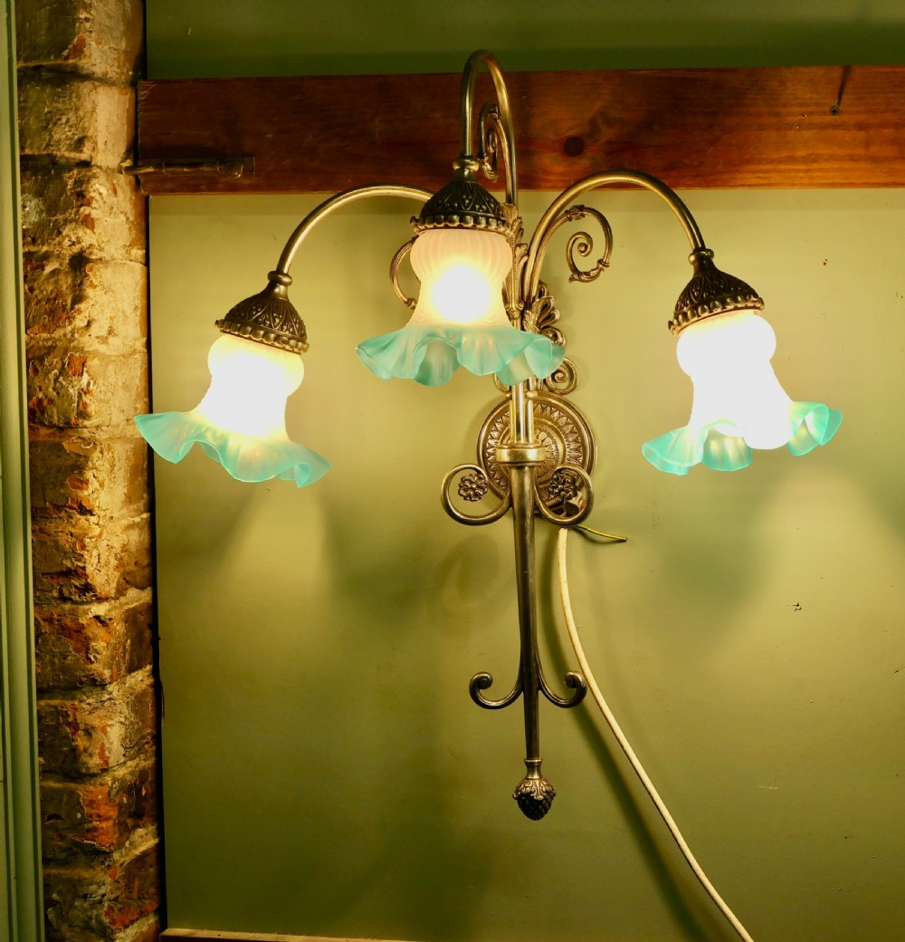 Pair of Large French Arts and Crafts Wall Lights