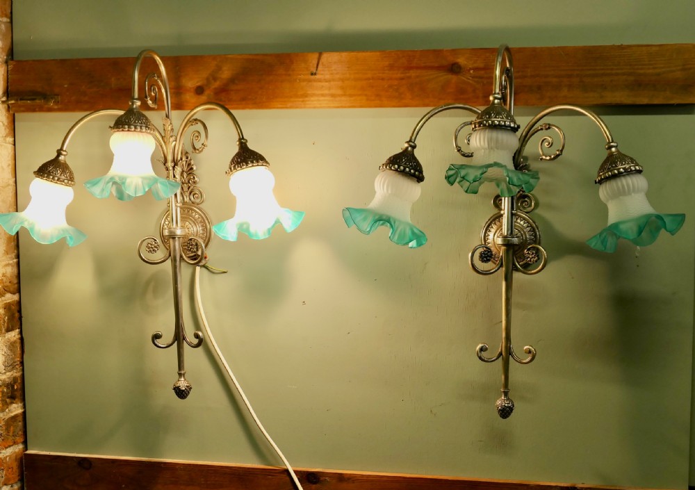 Pair of Large French Arts and Crafts Wall Lights View II