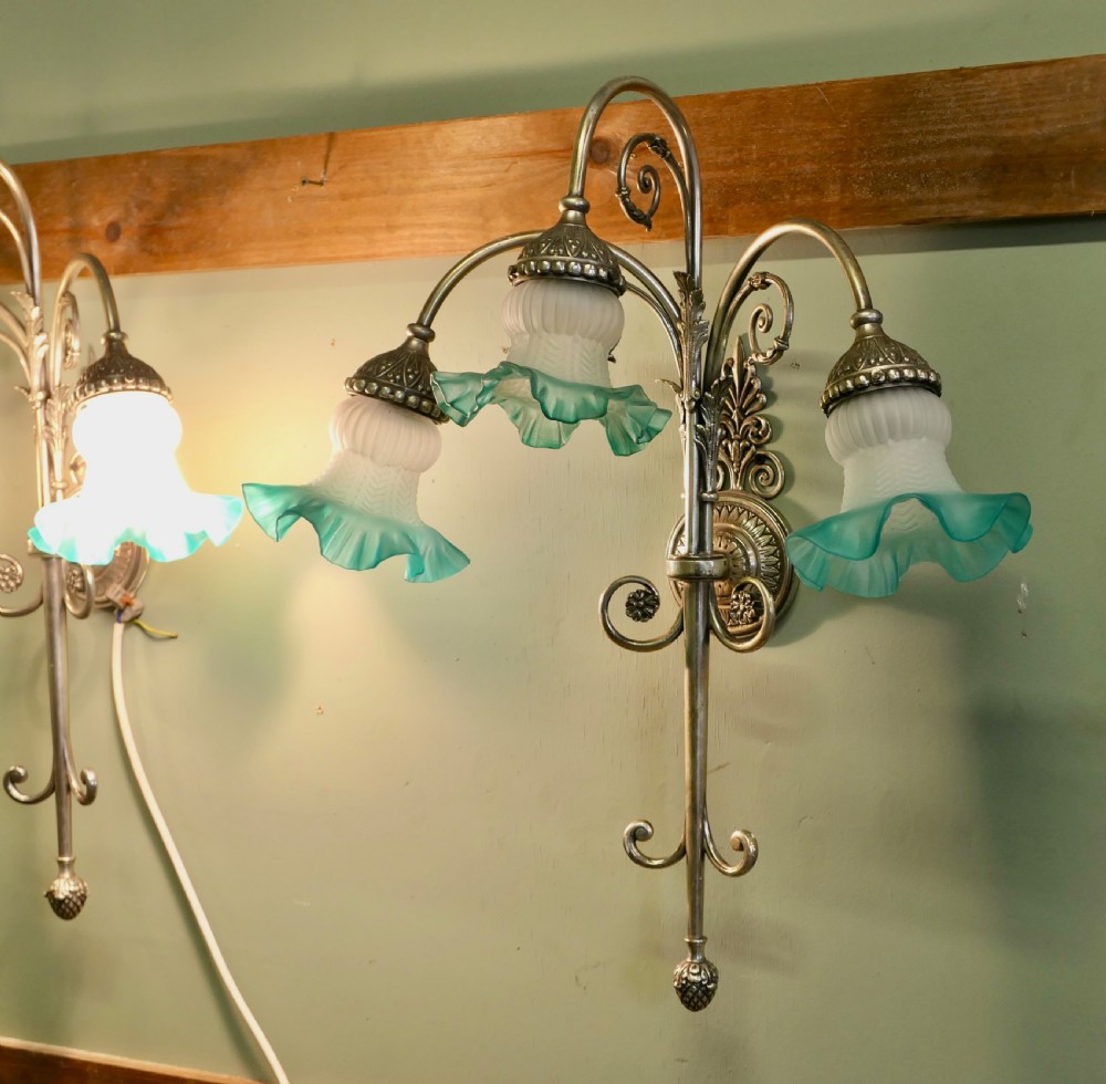 Pair of Large French Arts and Crafts Wall Lights View V