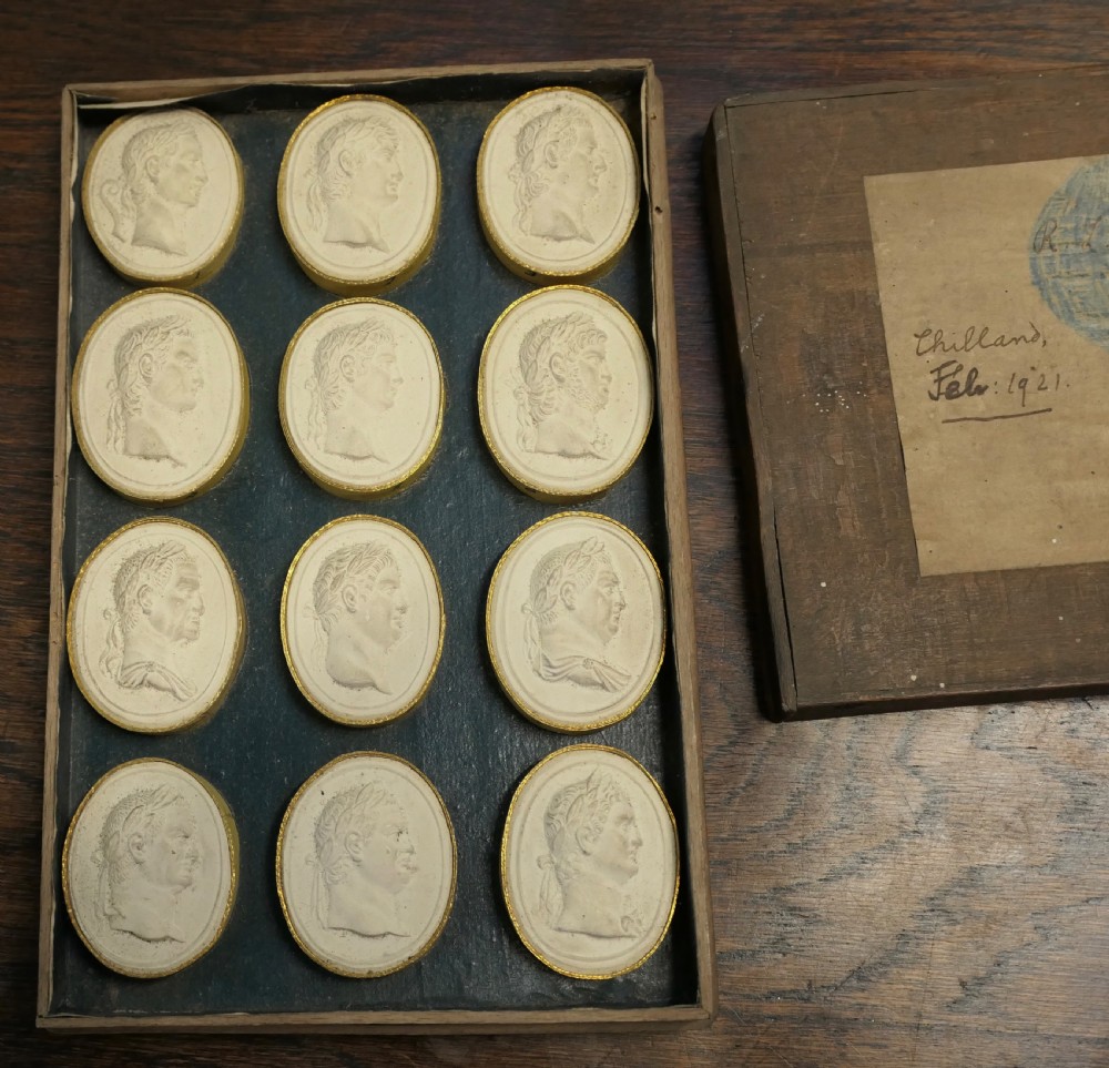 A Set of 12 Intaglios, Grand Tour Roman Emperors