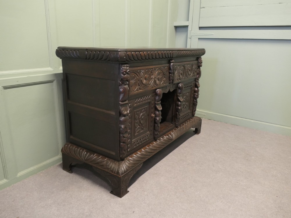 Early 19th Century Oak Green Man Dresser Base