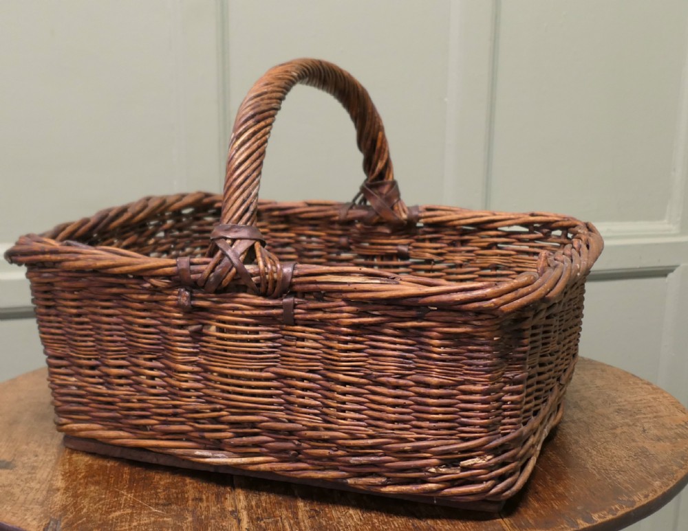 Costermonger’s Antique Wicker Flower and Fruit Basket View III