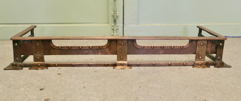 19th Century Arts and Crafts Brutalist Riveted Copper Fender