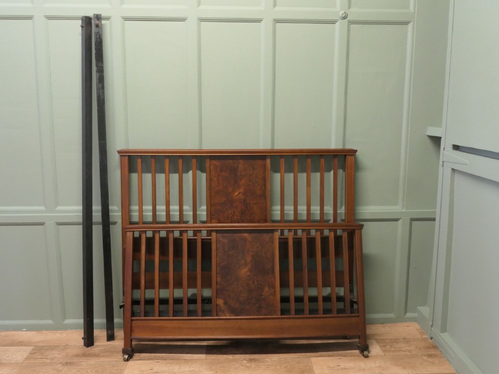 A Good Quality Bur Walnut Edwardian Double Bed 