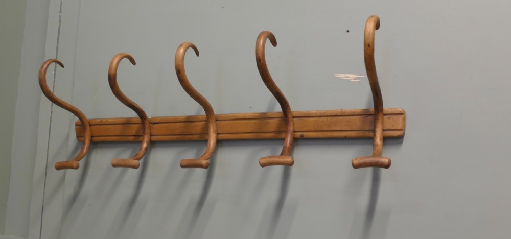 Row of 5 Large Bentwood Hat and Coat Hooks View II