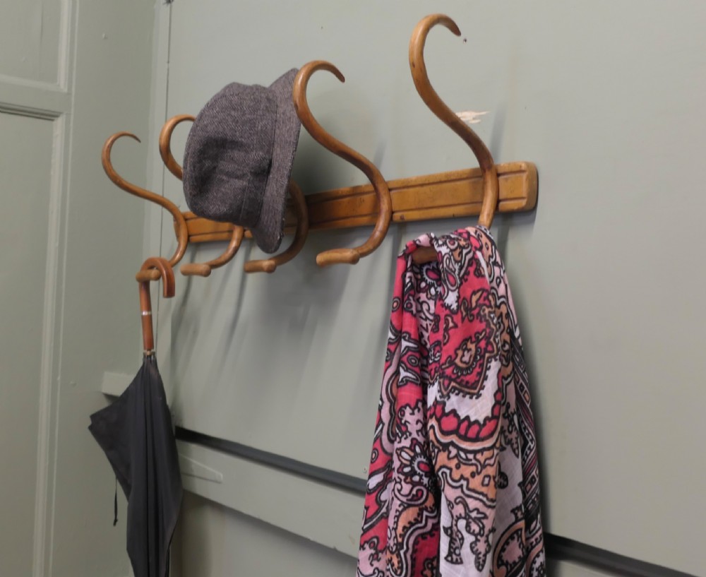 Row of 5 Large Bentwood Hat and Coat Hooks View V