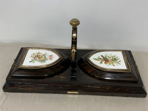 Antique Betjemann's Pietra Dura Coromandel  Mechanical Book Slide Circa 1870