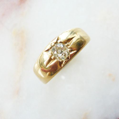 Victorian Cushion Cut Diamond Star Set Ring
