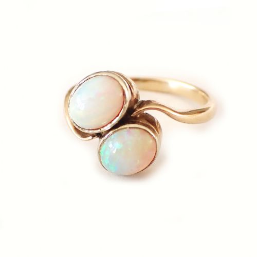 Edwardian Opal Toi et Moi Ring