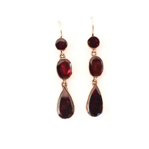 Antique Garnet Drop Earrings