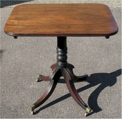 George1v Mahogany Tilt Top Rectangular Wine Table.