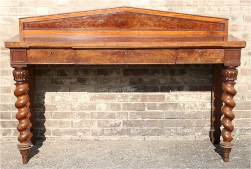 Victorian Mahogany Serving Table Having 3 Frieze Drawers.

