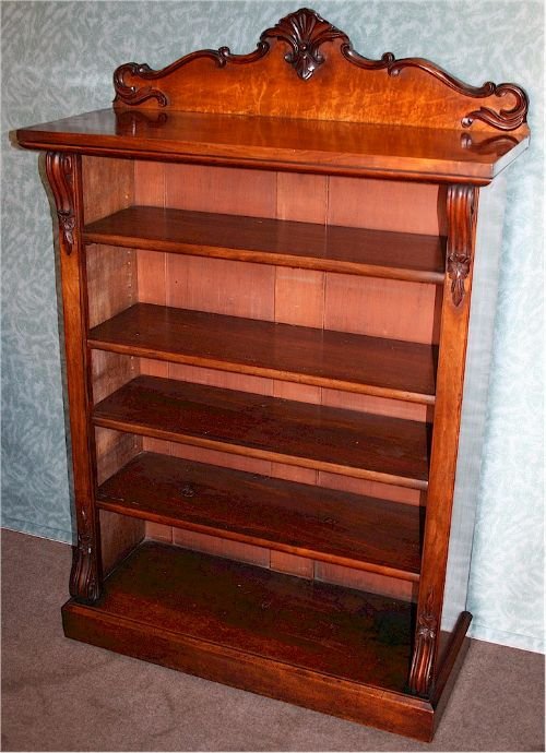 Early Victorian Mahogany Open Bookcase