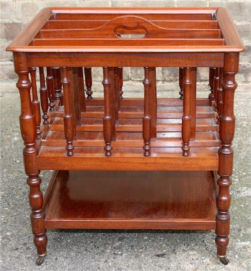 Victorian Mahogany 4 Division Music Canterbury with Undershelf.
