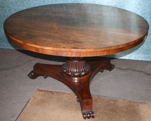 William1v Rosewood Circular Pedestal Tilt Top