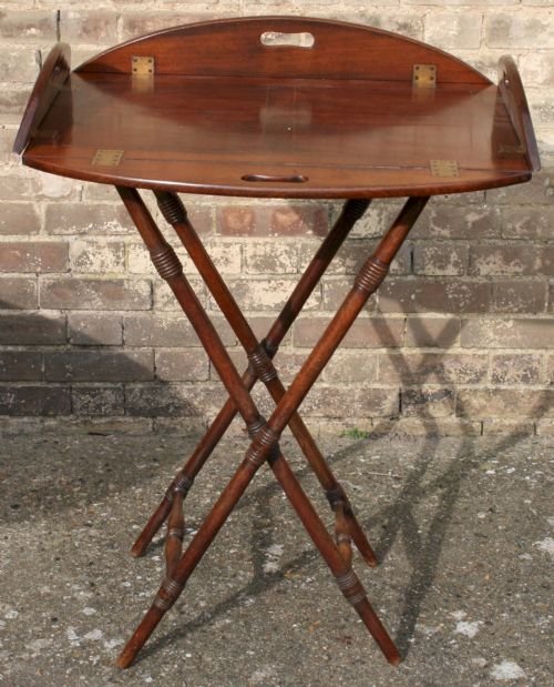 George 111 Mahogany Oval Butlers Tray with Drop Down Sides.