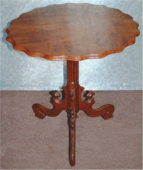 19c Continental Mahogany Tilt Top Tripod Table