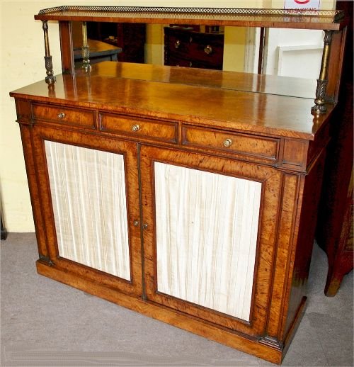 George 1v Pollard Oak 2 Door Chiffonier Having Shelf Back.