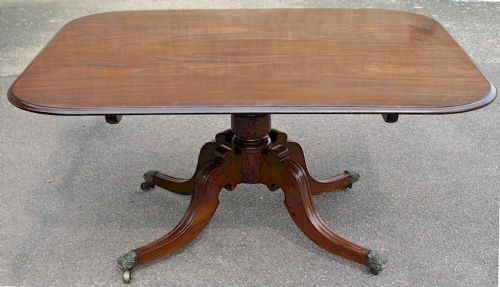 George 111 Mahogany Large Tilt Top Rectangular Pedestal Table by Wilkinson & Sons