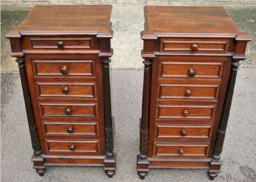 Victorian Rosewood Pair of Bedside Chests.