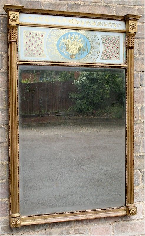 Regency Gilt Pier Mirror with Eglomise Panels