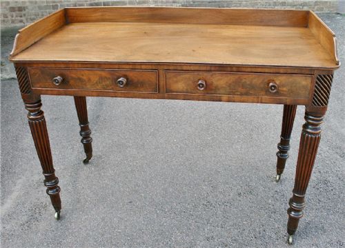 George1v Mahogany 2 Drawer Side Table in the Style of Gillows