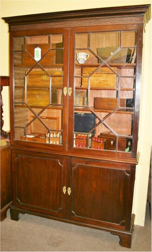 George 111 Mahogany Cupboard Base Bookcase.