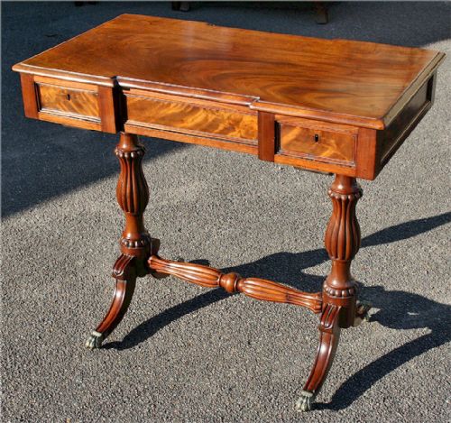 George 1v Mahogany 3 Drawer End Support Centre Table.