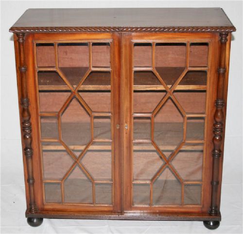 George 1v Mahogany Dwarf Side Cabinet on Ebonised Bun Feet.