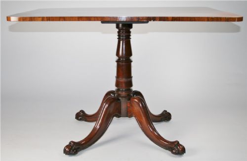 George 1v Rosewood Oblong Centre Table on Quadruped Pedestal.
