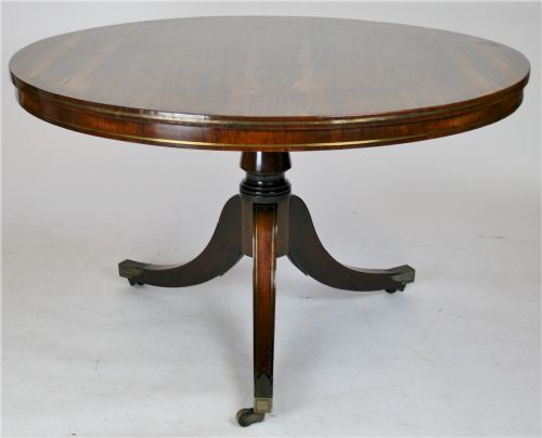 Fine Regency Rosewood Circular Tilt Top Tripod Centre Table.