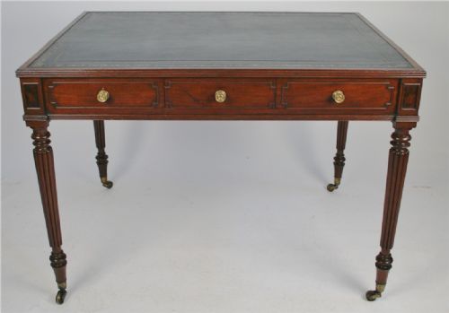 A Regency Design Mahogany Partners Writing Table Circa 1920 in the Gillows Style.