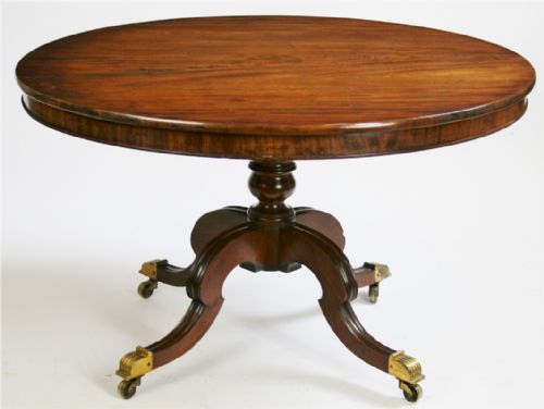 Regency Mahogany Circular Tilt Top Centre Table.