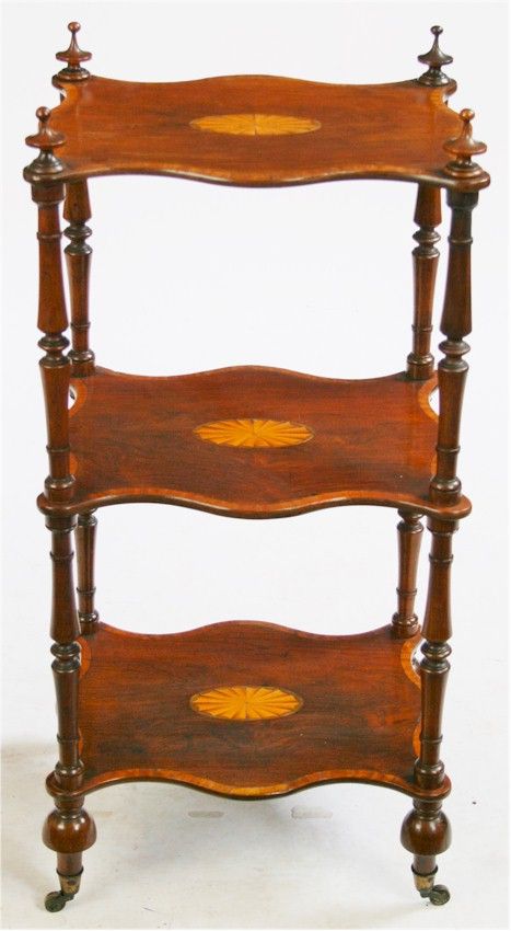George1v Rosewood Stand Having 3 Shaped Shelves