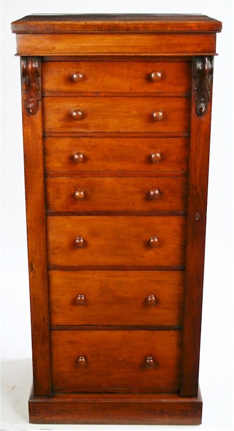 Victorian Mahogany Secretaire Wellington Chest
