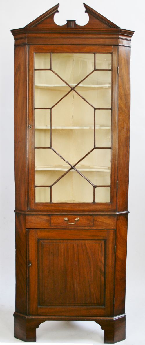 George 111 Mahogany Cupboard Base Corner Cabinet.