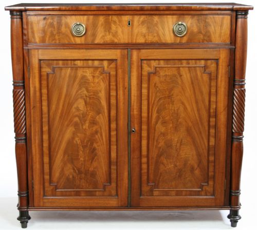 George 1v Figured Mahogany Side Cabinet.