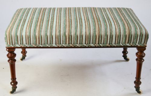 Victorian Mahogany Oblong Stool.