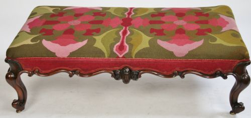 Early Victorian Rosewood Stool on Cabriole Legs.