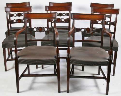 George 111 Mahogany Set of 6 & 2 Dining Chairs.