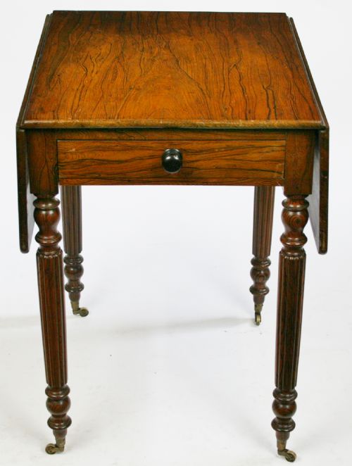 WILLIAM 1V SIMULATED ROSEWOOD SMALL PEMBROKE TABLE