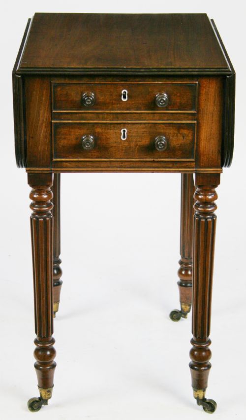 George 1v Mahogany Drop Leaf Bedside Table.