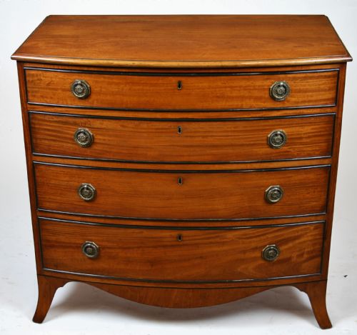 George 111 Satinwood 4 Drawer Bow Chest.