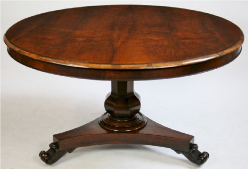 William 1v Rosewood Circular Tilt Top Centre Table.