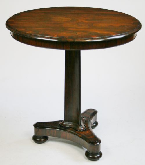 William 1v Rosewood Tilt Top Circular Wine Table.