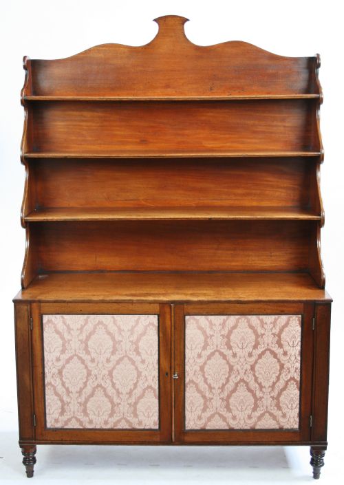 Regency Mahogany 'Waterfall' Bookcase with Cupboard Base.