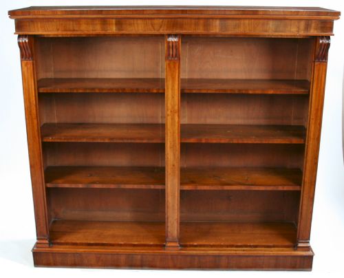 Early Victorian Mahogany Open Bookcase.