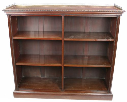 Late Victorian Carved Mahogany Open Bookcase.