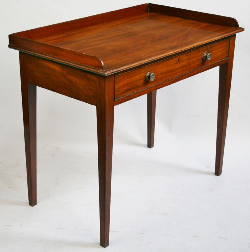 GEORGE 111 MAHOGANY 1 DRAWER SIDE TABLE ON SQUARE TAPERED LEGS - ADDITIONAL PHOTO 1